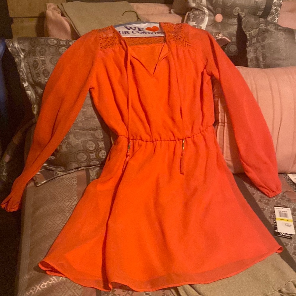 Orange short Sequin Hearts dress